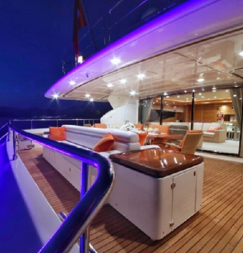 Ekmar Yachting Aft Deck Night View