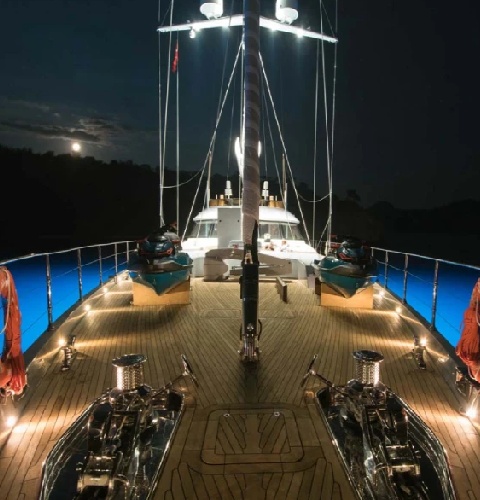 Ekmar Yachting Bow Deck Night View
