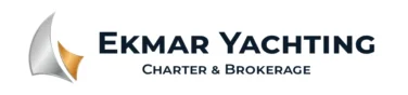 ekmar yachting logo with blue letters